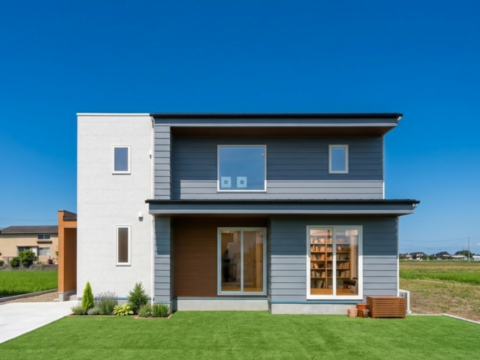 【強靭な外観で開放感あふれる吹き抜けと収納がたっぷりあるお家】