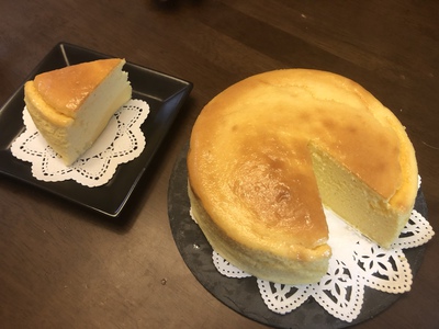 娘が作ったチーズケーキ